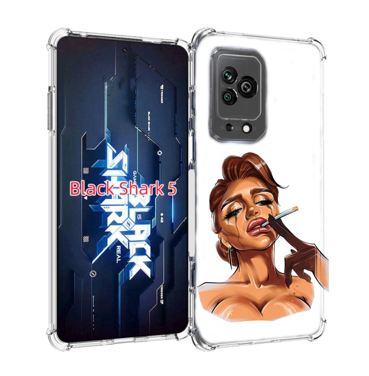 

Чехол MyPads плачущая-девушка-с-сигаретой женский для Xiaomi Black Shark 5, Прозрачный, Tocco