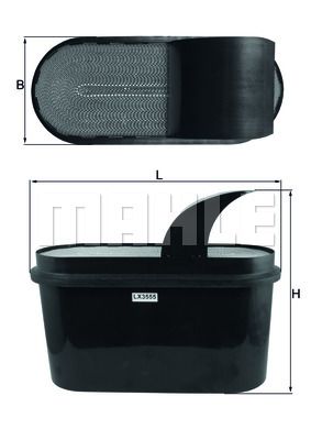

Lx3555 Mahle_Фильтр Воздушный !Mb Actros/Antos/Arocs Bluetec Mahle/Knecht lx3555