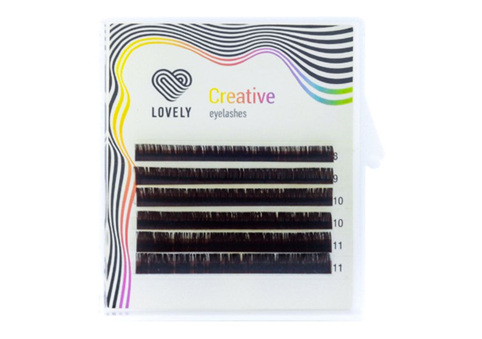 

Ресницы Lovely Dark Chocolate D 0.10 10-14 мм мини, Коричневый