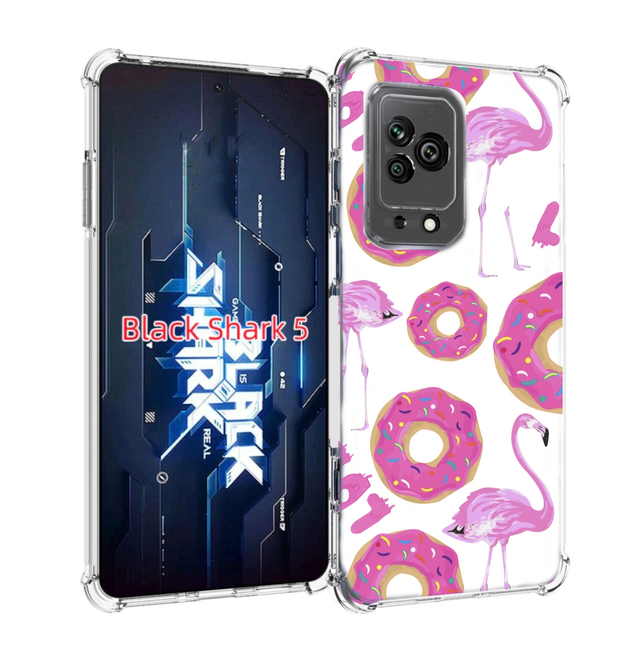 

Чехол MyPads пончики-фламинго для Xiaomi Black Shark 5, Прозрачный, Tocco