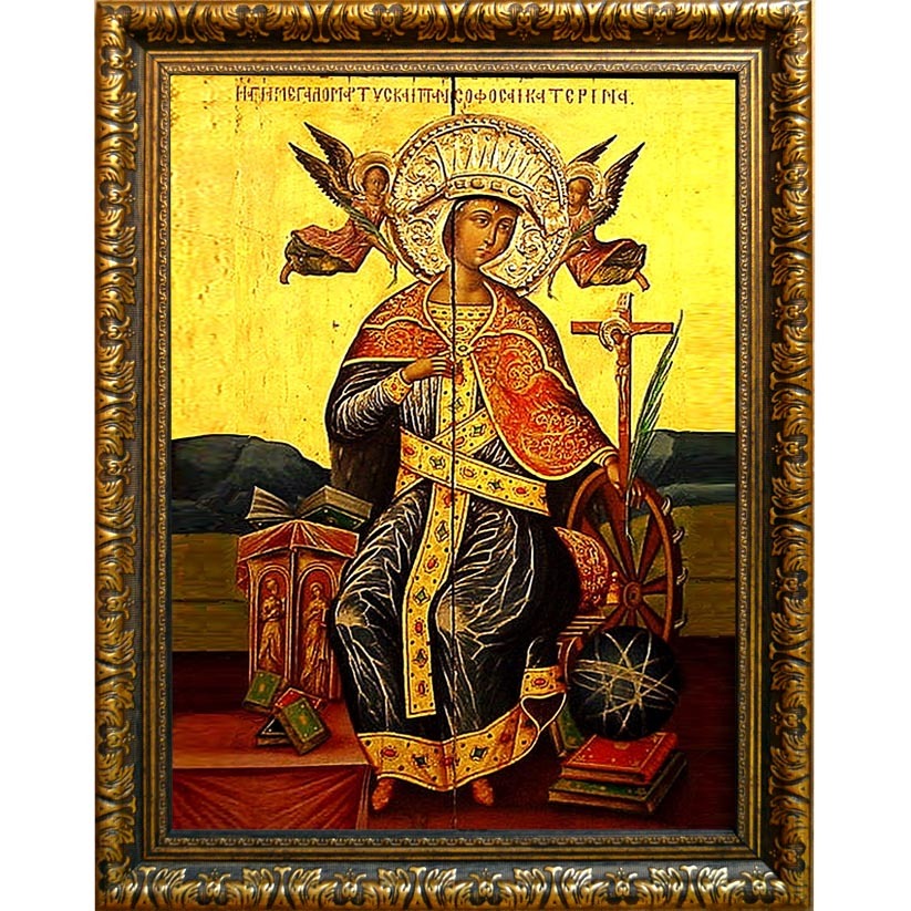 

Святая Екатерина Александрийская. Копия старинной иконы на холсте.