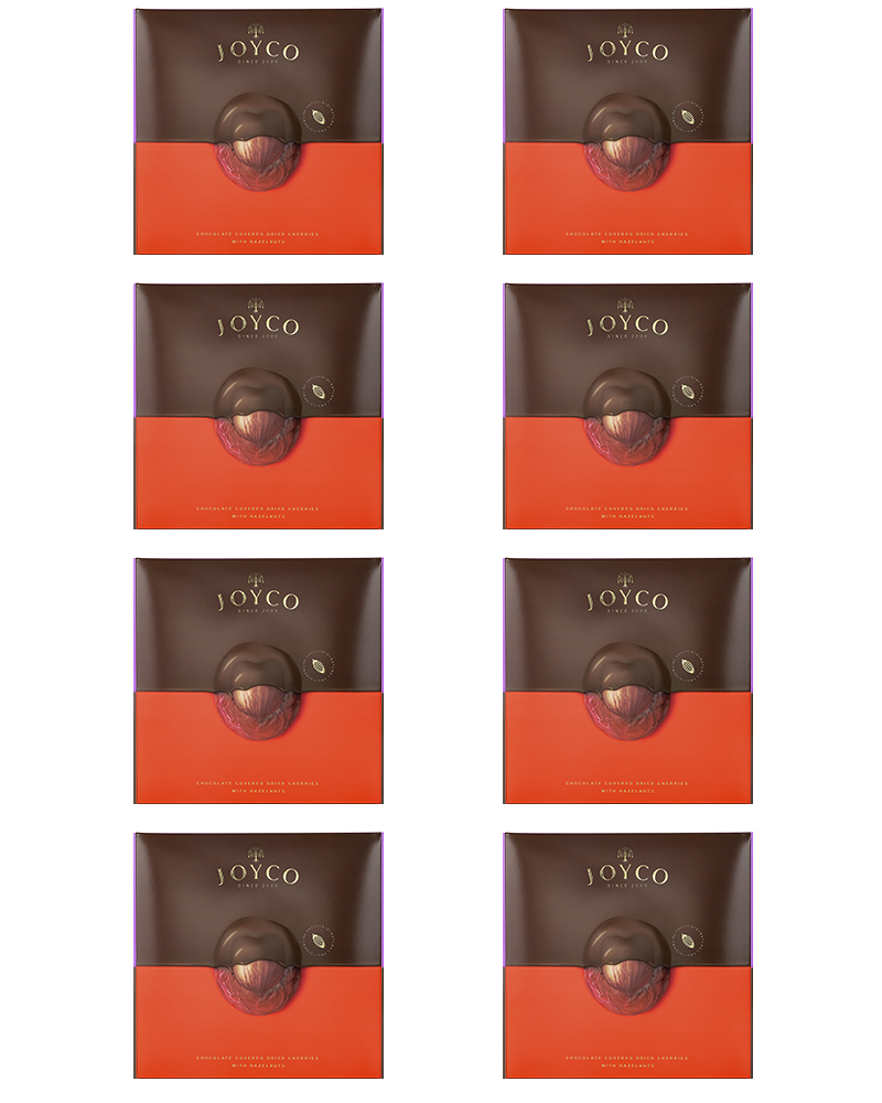 Шоколадные конфеты JOYCO Сухофрукт вишни в шоколаде с фундуком, 8 шт по 170 г