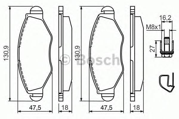 

Тормозные колодки Bosch передние дисковые Premium 1 986494039