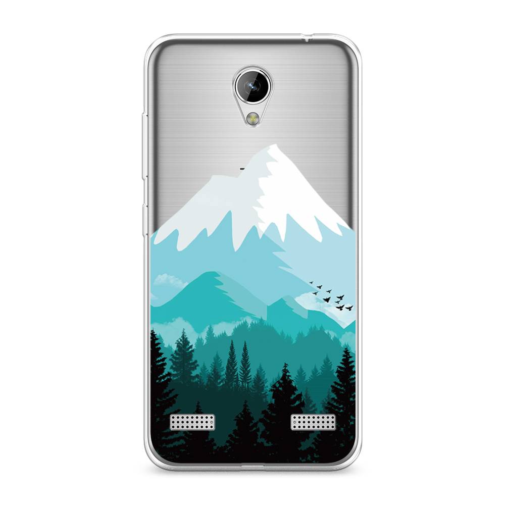 

Чехол на ZTE Blade A520 "Синяя снежная гора", Белый;голубой, 132050-2
