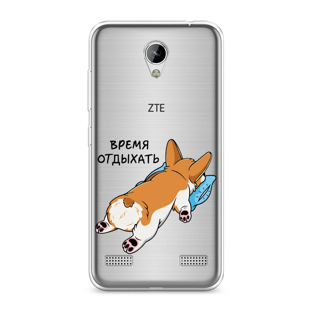 

Чехол на ZTE Blade A520 "Корги отдыхает", Черный;коричневый;голубой, 132050-1