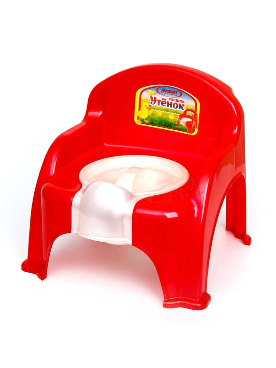 Горшок-стульчик Утёнок с крышкой, цвет красный Р00006250