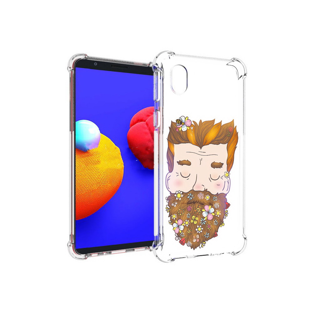 

Чехол MyPads Tocco для Samsung Galaxy A01 Core мужчина с цветами в бороде, Прозрачный, Tocco