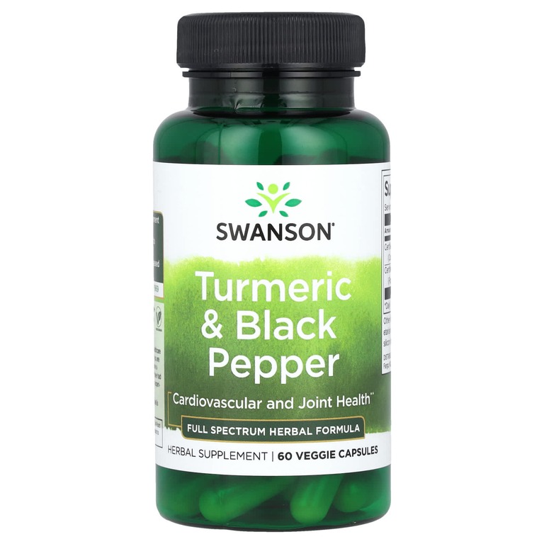 Куркума и черный перец SWANSON Turmeric&Black Pepper капсулы 60 шт.