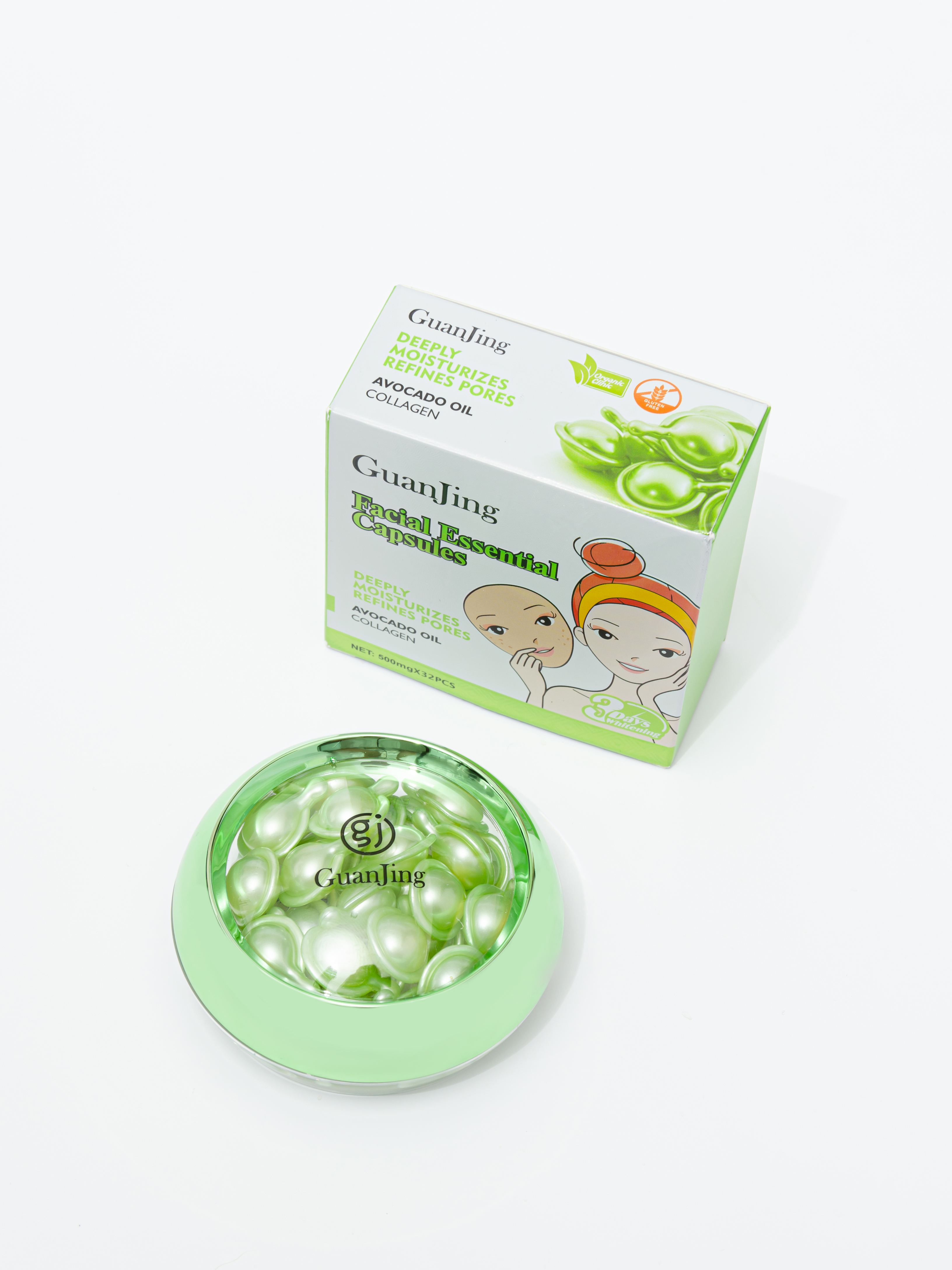 Сыворотка для лица Facial essential capsules Avocado oil & Collagen с коллаген в капсулах