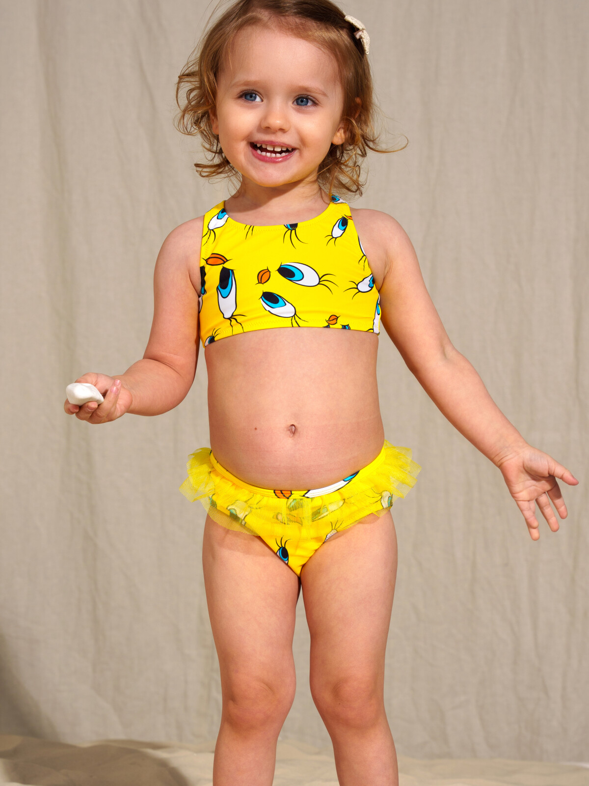 Купальник раздельный детский PlayToday Baby 12349048, жёлтый, 86 купальник раздельный детский minaku р00012641 белый жёлтый 110