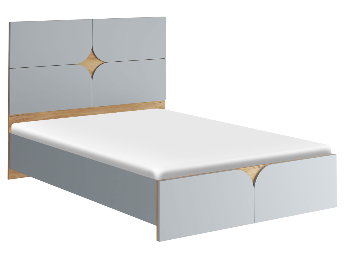 

кровать МК СТИЛЬ Монро Шиншилла серая/Дуб Крафт золотой 140х200 см, Бежевый;серый, Монро 53788