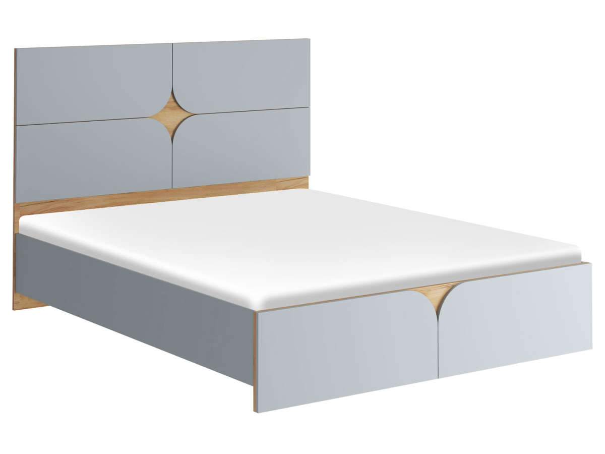 

кровать МК СТИЛЬ Монро Шиншилла серая/Дуб Крафт золотой 160х200 см, Бежевый;серый, Монро 53788