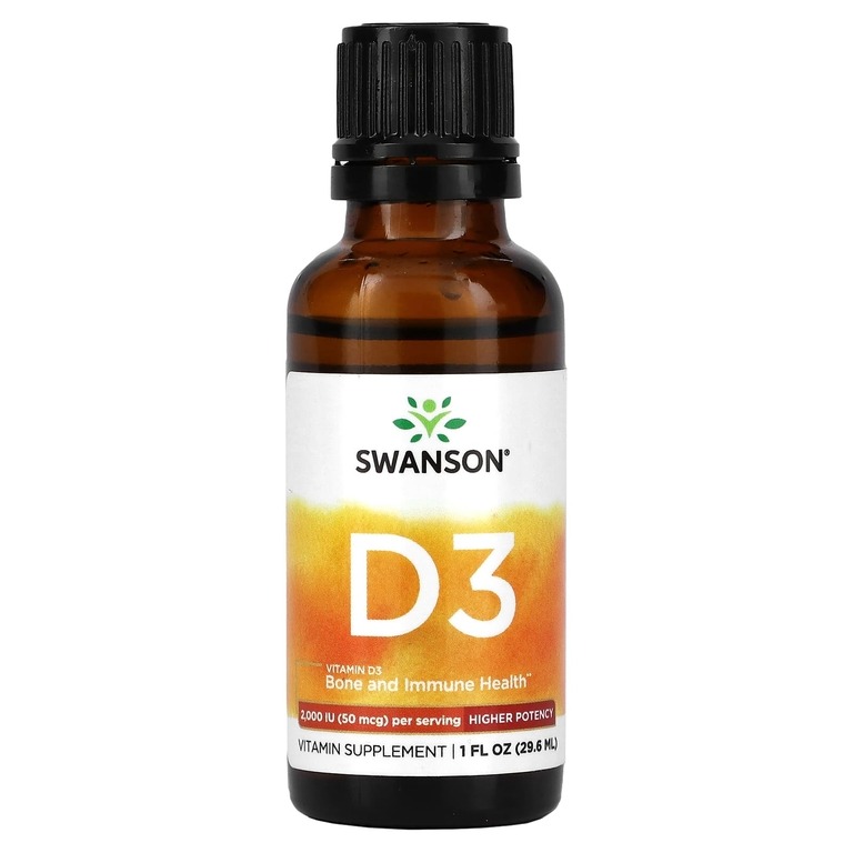 Витамин D3 SWANSON Vitamin D3 Higher Potency 2,000 Iu капли 50 мкг 29,6 мл