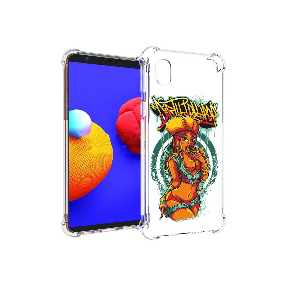 Чехол MyPads Tocco для Samsung Galaxy A01 Core нарисованная девушка комикс