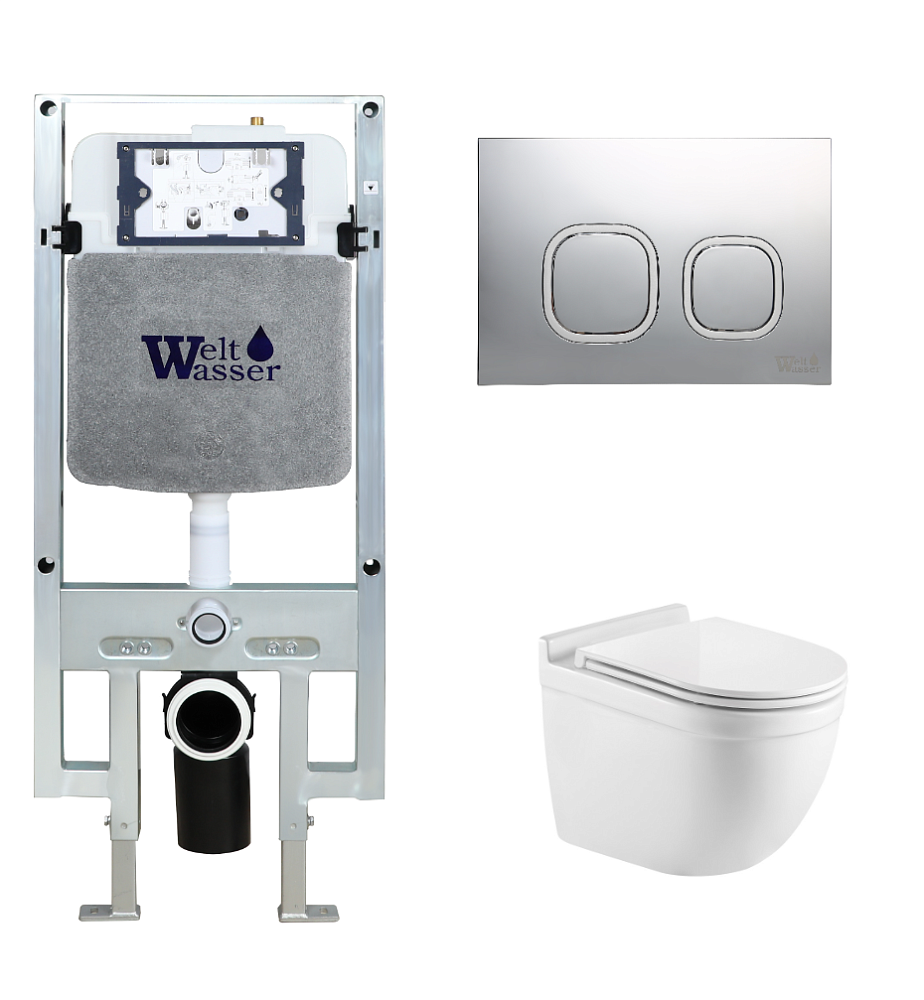 

Унитаз с инсталляцией WeltWasser AMBERG 497 ST + HEIMBACH 043 GL-WT + AMBERG RD-MT CR