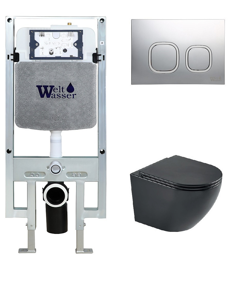 

Унитаз с инсталляцией WeltWasser AMBERG 497 ST + HEIMBACH 043 MT-BL + AMBERG RD-CR