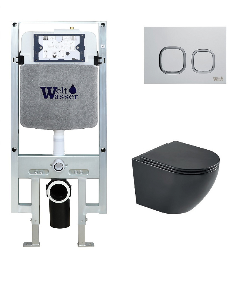 

Унитаз с инсталляцией WeltWasser AMBERG 497 ST + HEIMBACH 043 MT-BL + AMBERG RD-WT