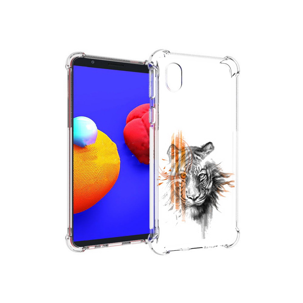 

Чехол MyPads Tocco для Samsung Galaxy A01 Core огненный тигр (PT151825.477.526), Прозрачный, Tocco