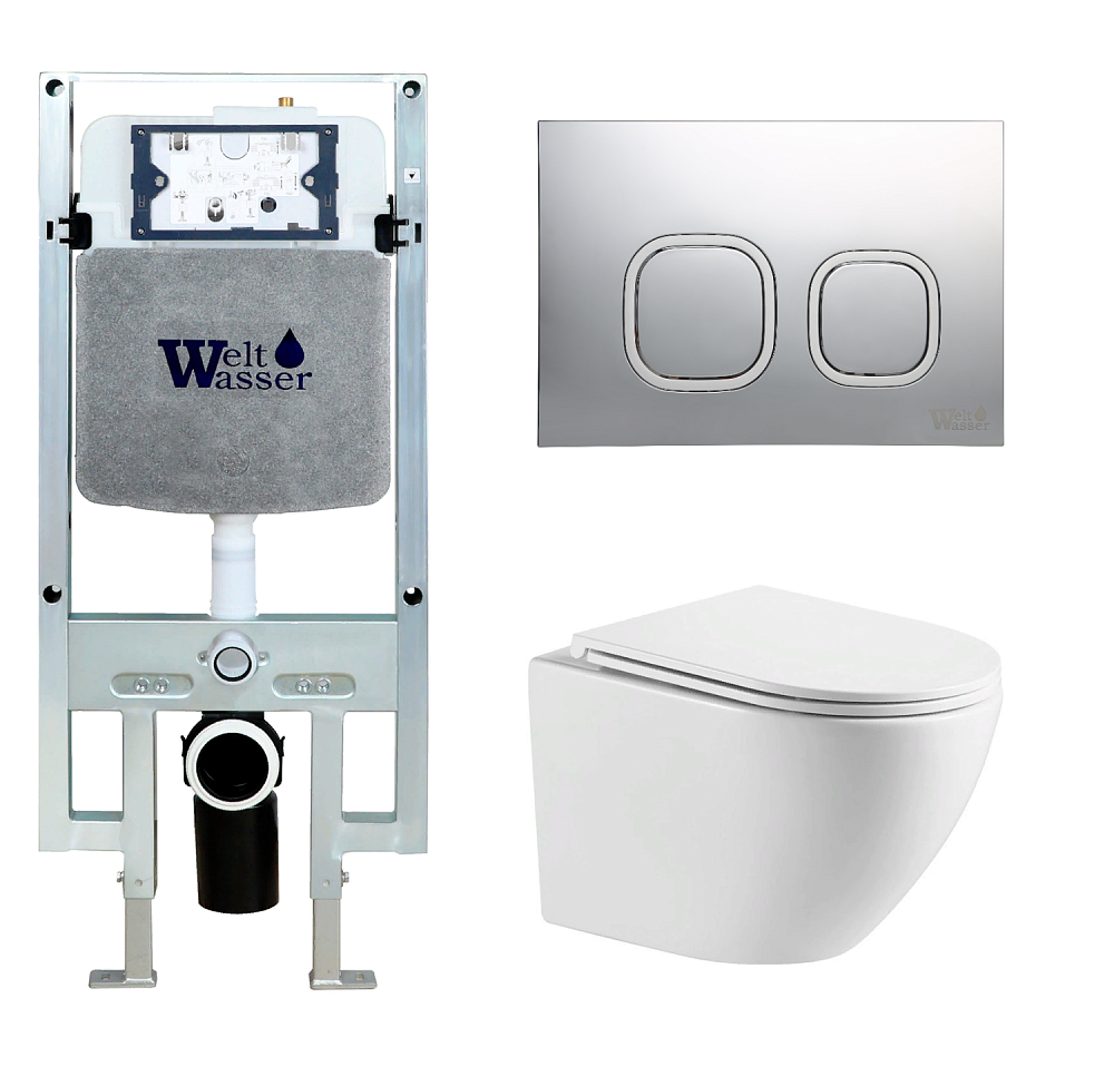 

Унитаз с инсталляцией WeltWasser AMBERG 497 ST + MERZBACH 041 XL GL-WT + AMBERG RD-CR