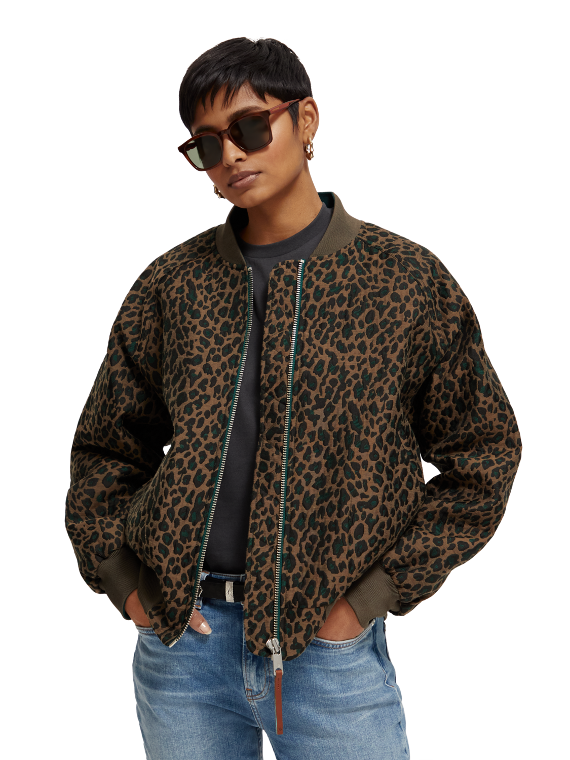 Бомбер женский Scotch & Soda 173130/6372 коричневый XL