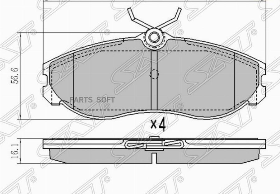 

Колодки тормозные перед NISSAN SERENA 92-00/TERRANO R20 93-06 1шт SAT ST-41060-9C526
