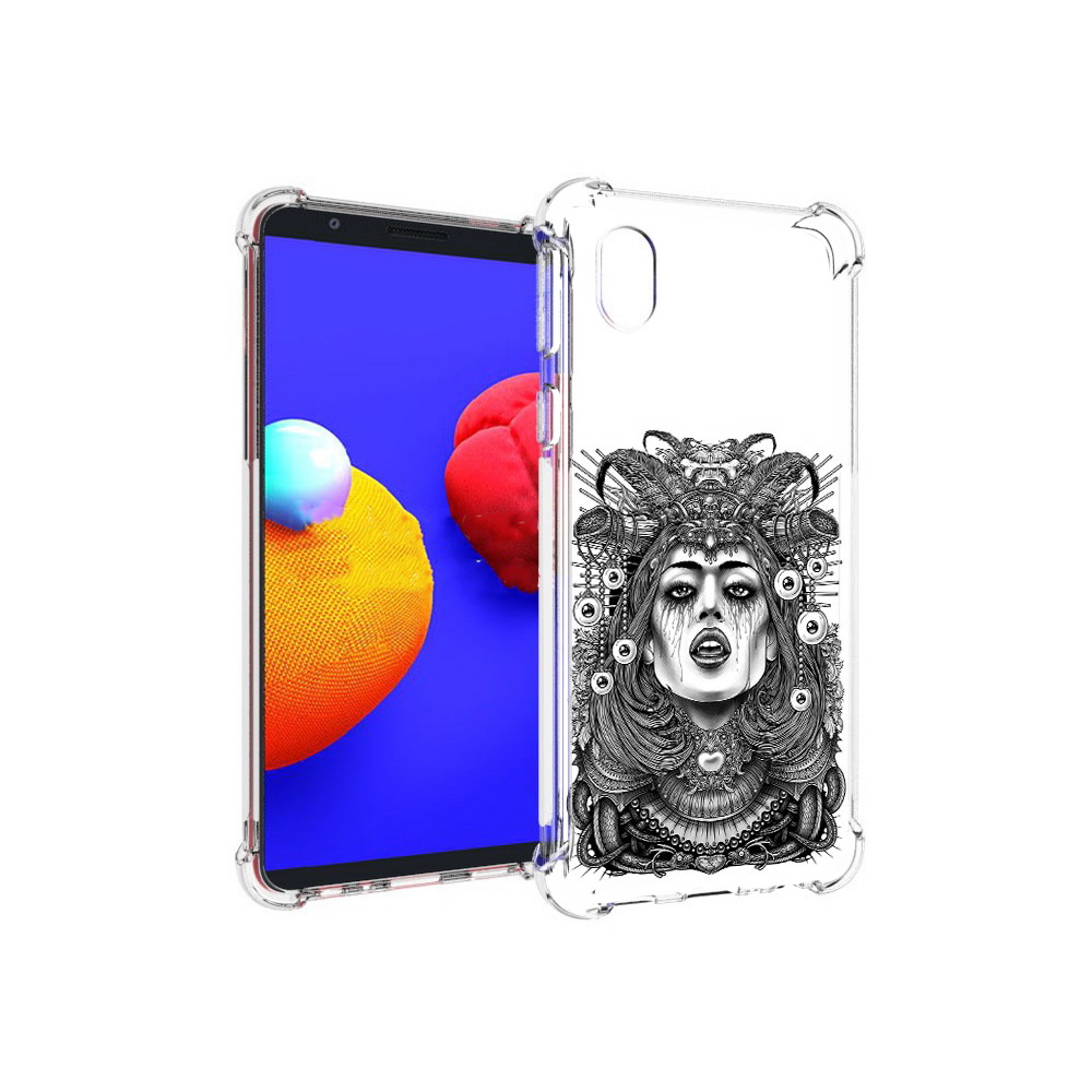 Чехол MyPads Tocco для Samsung Galaxy A01 Core портрет девушки черно белый