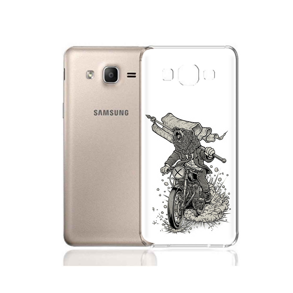 

Чехол MyPads Tocco для Samsung Galaxy A7 (2015) медведь на мотоцикле (PT11625.595.467), Прозрачный, Tocco