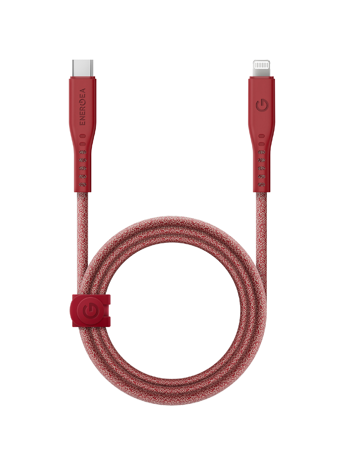 Кабель EnergEA FLOW USB-C to Lightning MFI C94 PD60W 3A Nanoweave Magnetic tie 1.5m Red