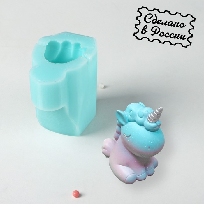 

Силиконовая форма «Единорожка-кудряшка», 4,2×7,5×7,1 см, цвет прозрачный, Силиконовые молды 3D