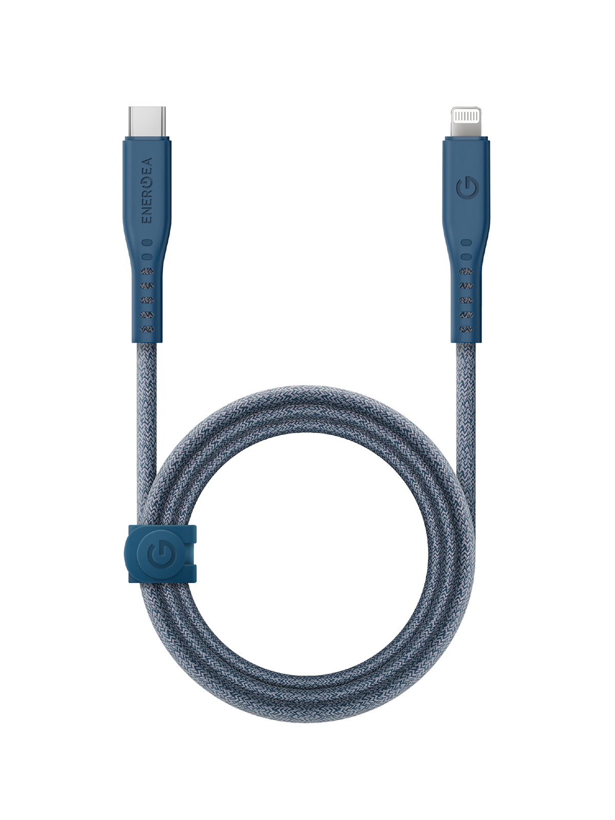 Кабель EnergEA FLOW USB-C to Lightning MFI C94 PD60W 3A Nanoweave Magnetic tie 1.5m Blue