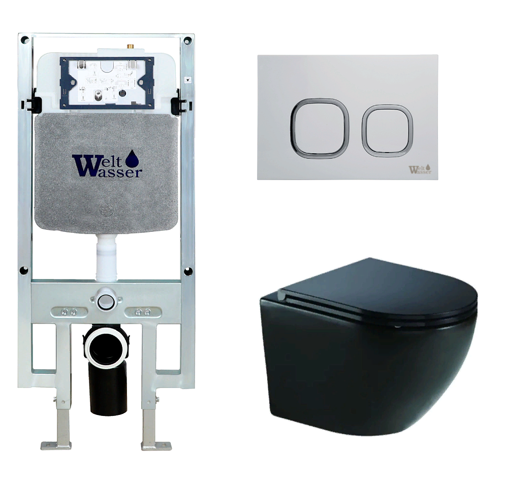 

Унитаз с инсталляцией WeltWasser AMBERG 497 ST + MERZBACH 043 GL-BL + AMBERG RD-WT