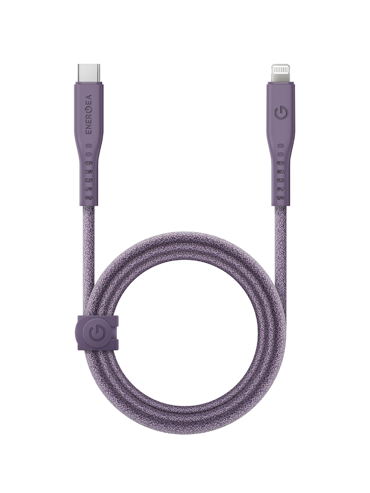 Кабель EnergEA FLOW USB-C to Lightning MFI C94 PD60W 3A Nanoweave Magnetic tie 1.5m Purple