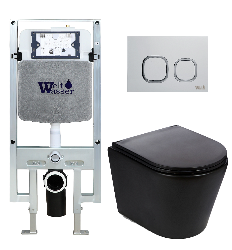 

Унитаз с инсталляцией WeltWasser AMBERG 497 ST + SALZBACH 043 MT-BL + AMBERG RD-WT