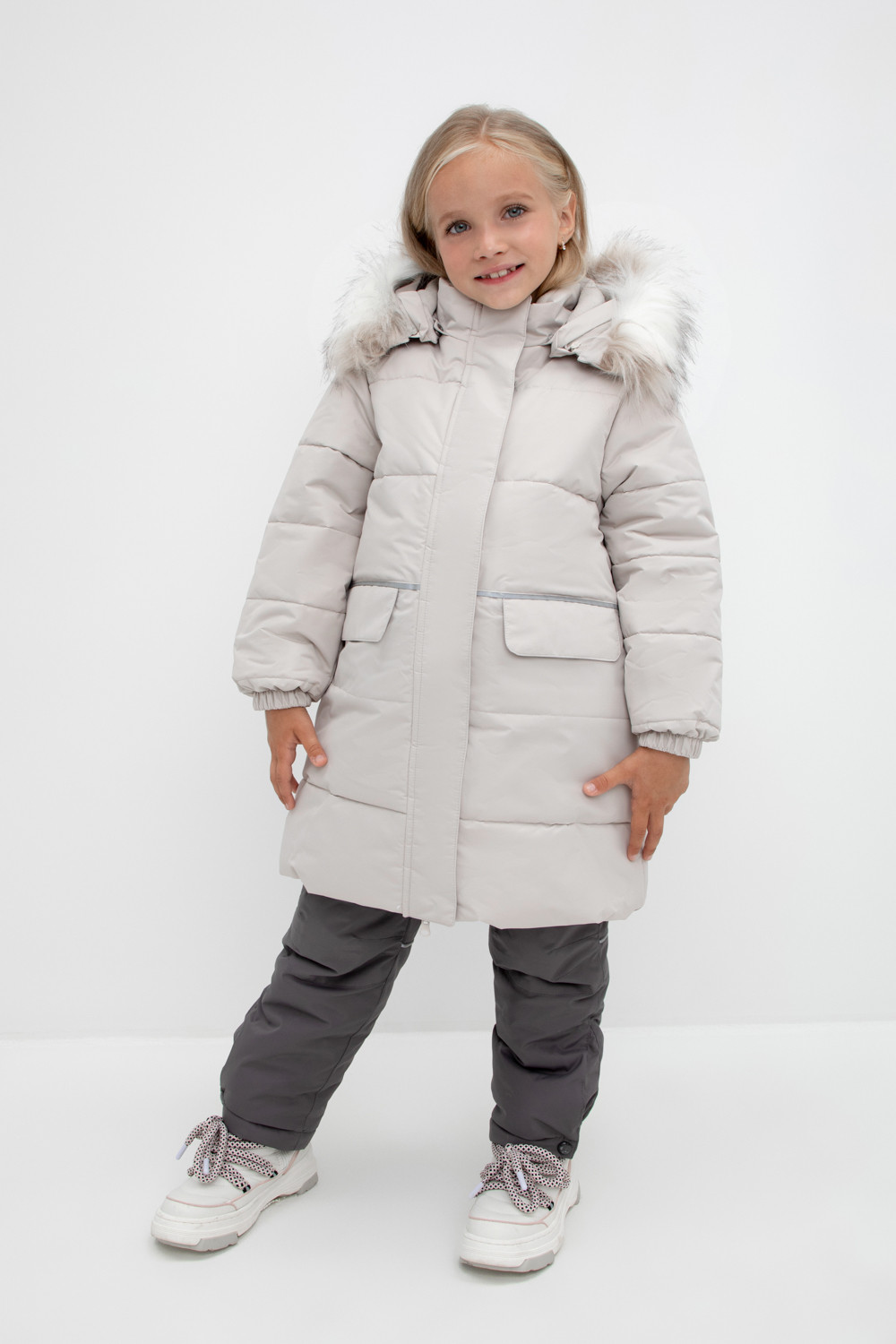 Пальто детское CROCKID 2G LJKT 043.3_b, серебристо-серый, 116 кроссовки geox j25dle цв серебристо серый р 36