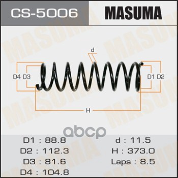 

Пружина подвески MASUMA rear ACCORD/ CF3, CF4, CF5