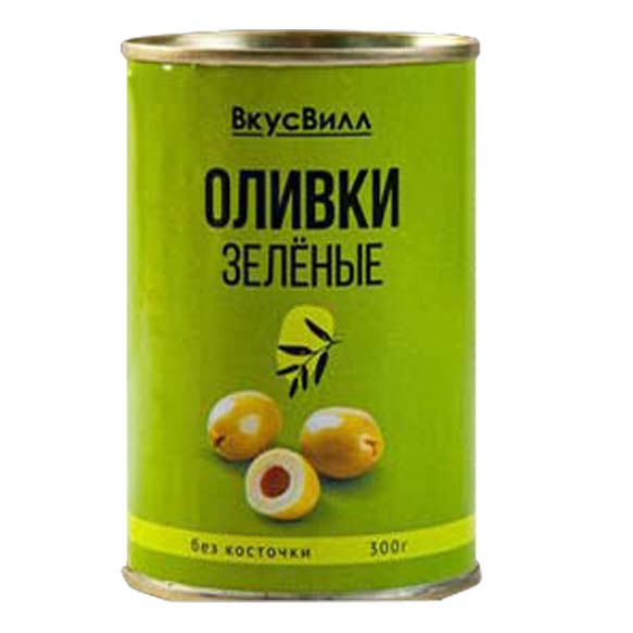 Оливки ВкусВилл зеленые без косточки 300 г