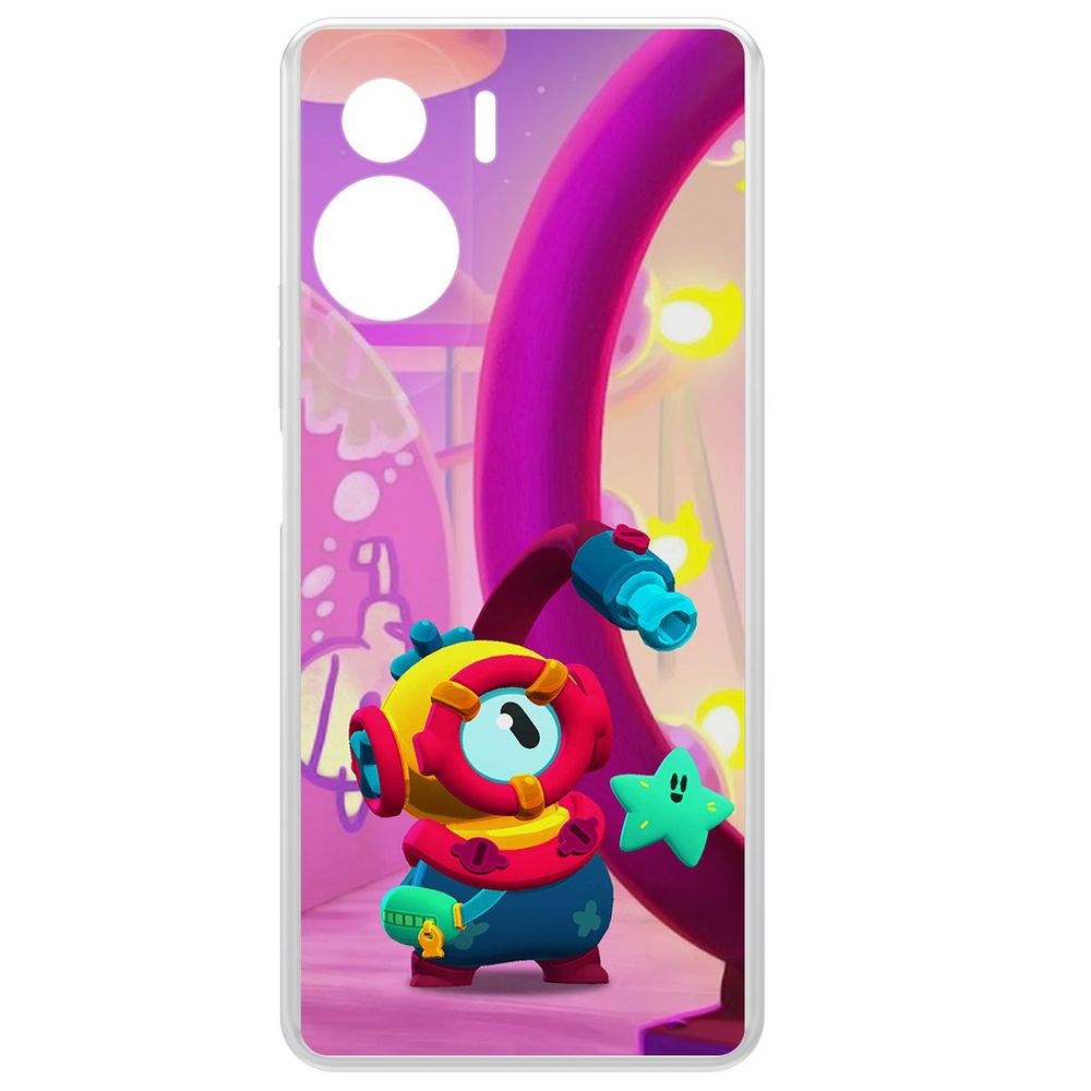 

Чехол-накладка Krutoff Clear Case Brawl Stars-Отис для Honor 90 Lite, Прозрачный