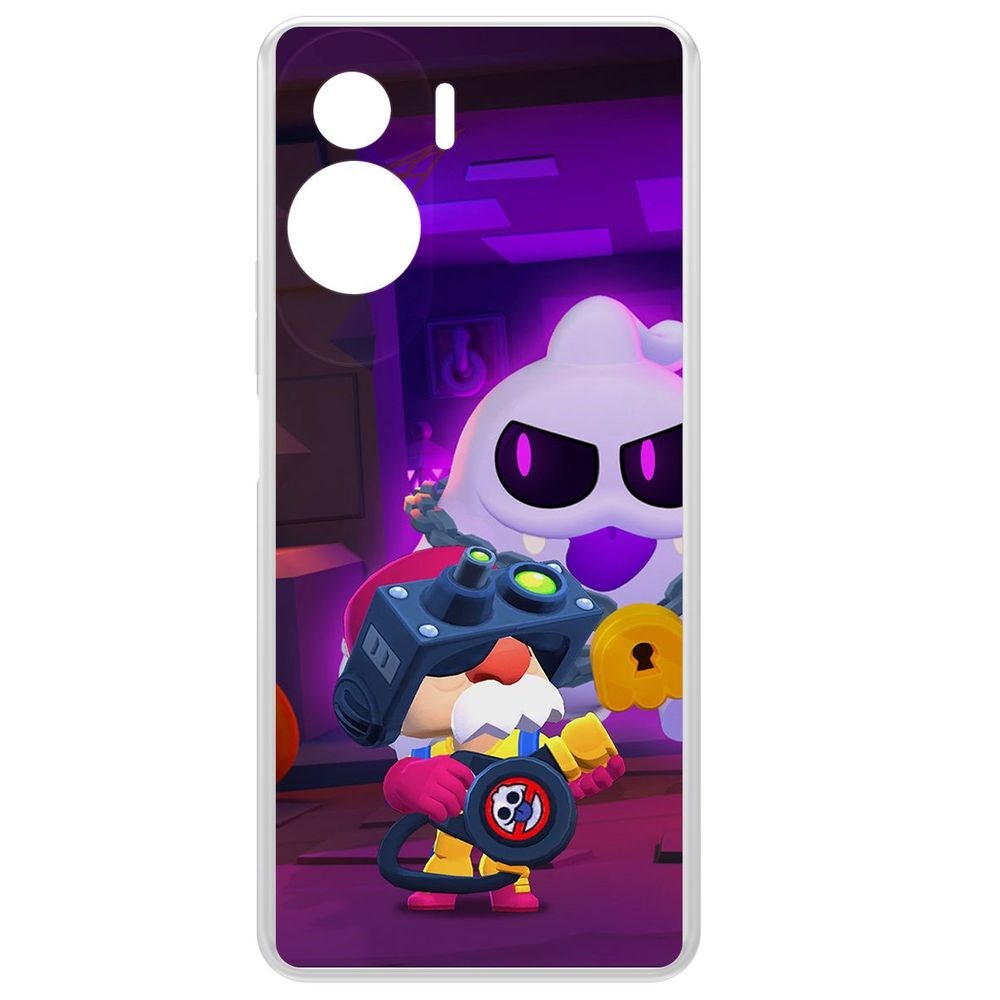 

Чехол-накладка Krutoff Clear Case Brawl Stars-Охотник за Скуиками Гэйл для Honor 90 Lite, Прозрачный