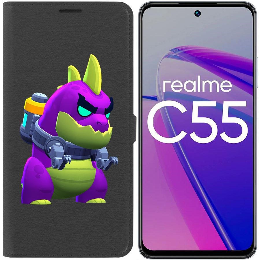 

Чехол-книжка Krutoff Eco Book для Realme C55 Brawl Stars-Мегамонстр (черный)