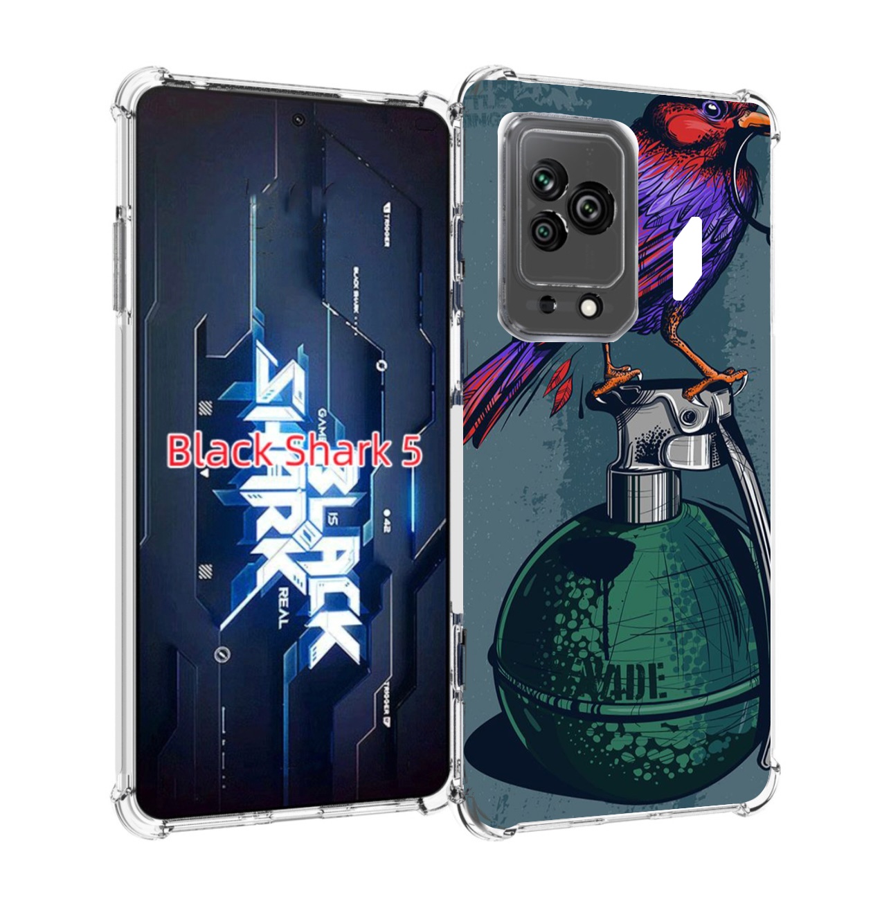 

Чехол MyPads птица с гранатой для Xiaomi Black Shark 5, Прозрачный, Tocco