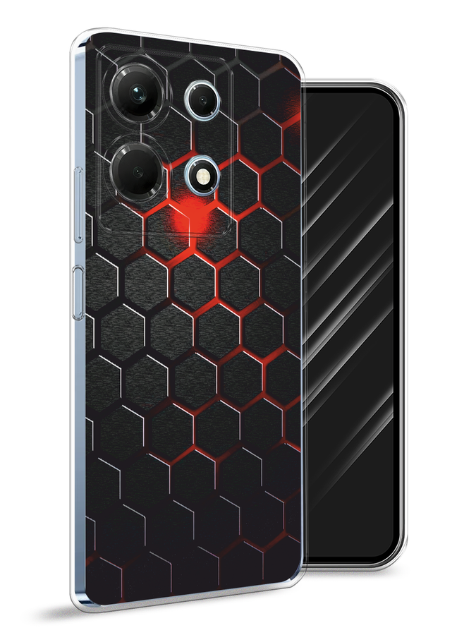

Чехол Awog на Infinix Note 30 4G "Фон соты красные", Красный;черный, 3104650-3