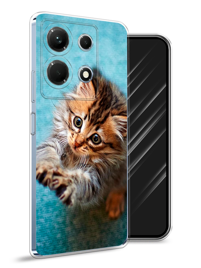 

Чехол Awog на Infinix Note 30 4G "Котенок просит есть", Бирюзовый;коричневый;белый, 3104650-2