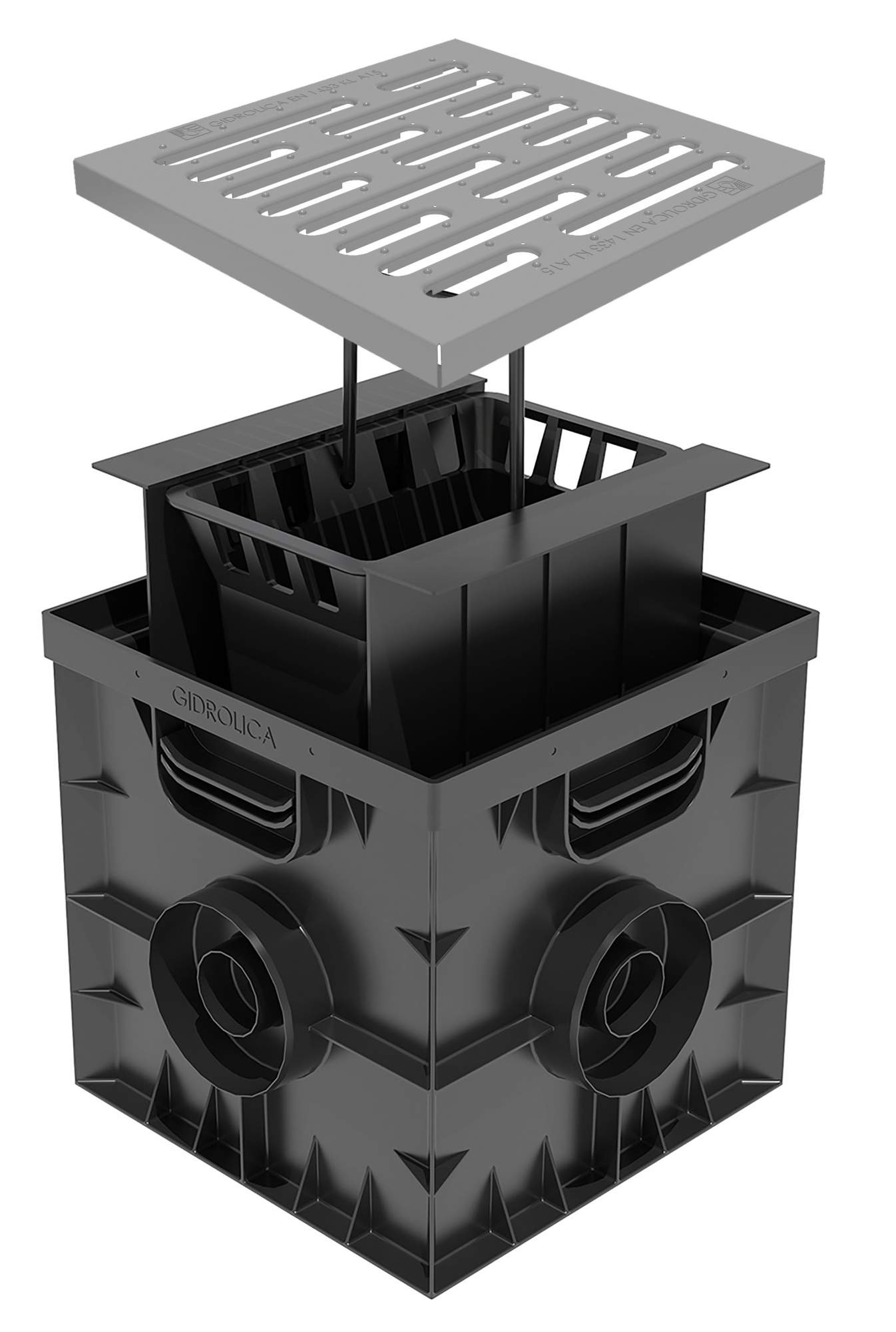 Дождеприемник Gidrolica Point 30х30х30см в сборе со стальной решеткой 2140₽
