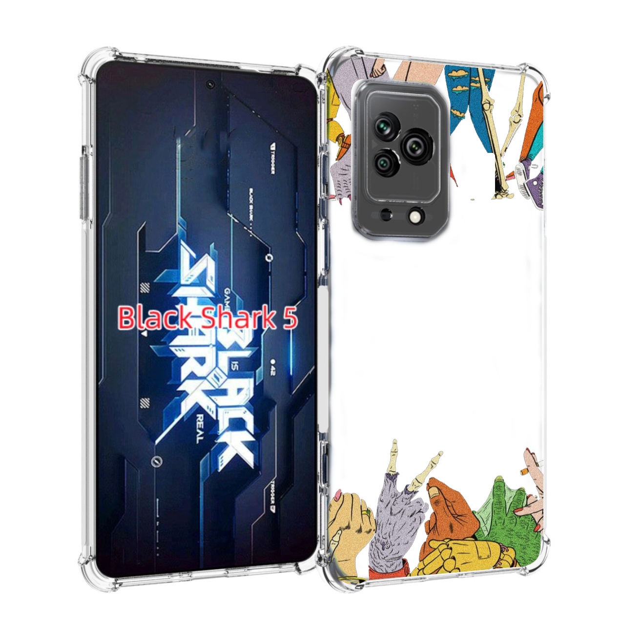 

Чехол MyPads разные персонажи пальчики для Xiaomi Black Shark 5, Прозрачный, Tocco