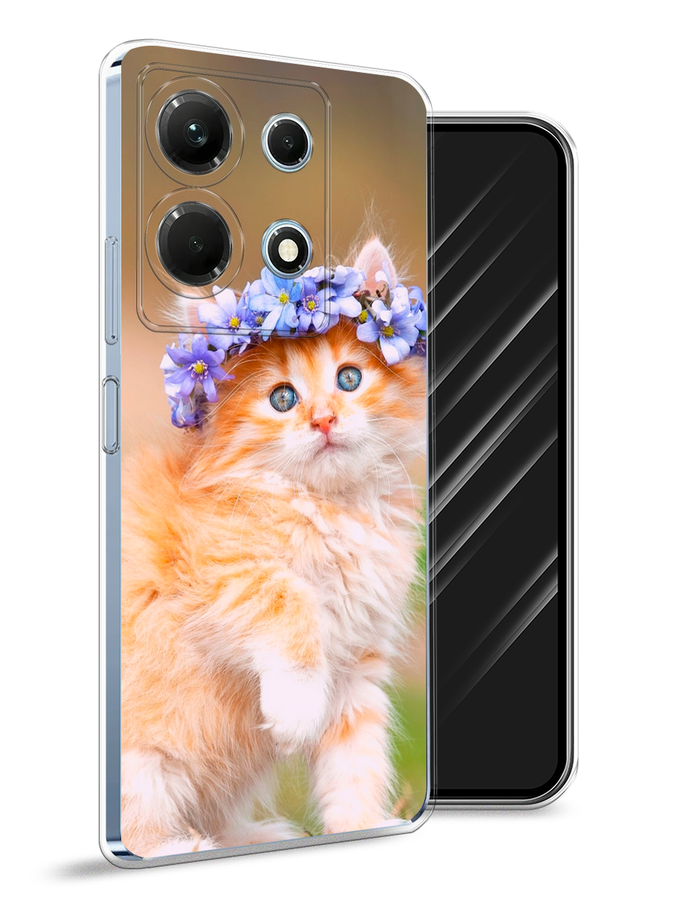 

Чехол Awog на Infinix Note 30 4G "Рыжий кот в венке", Коричневый;синий, 3104650-1