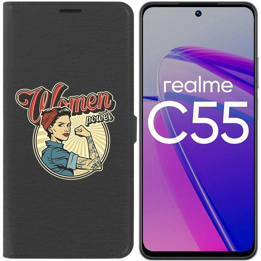 

Чехол-книжка Krutoff Eco Book для Realme C55 Women Power (черный)