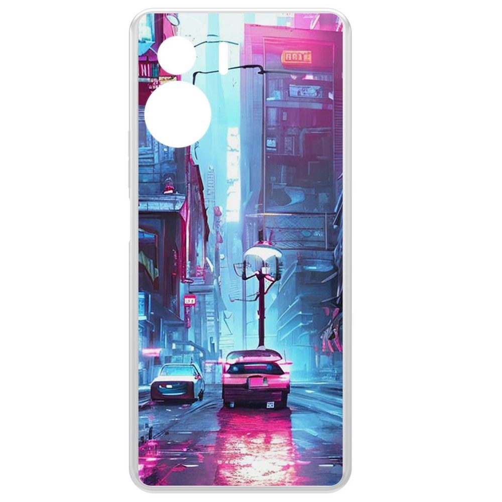 

Чехол-накладка Krutoff Clear Case Киберпанк Улица для Honor 90 Lite, Прозрачный