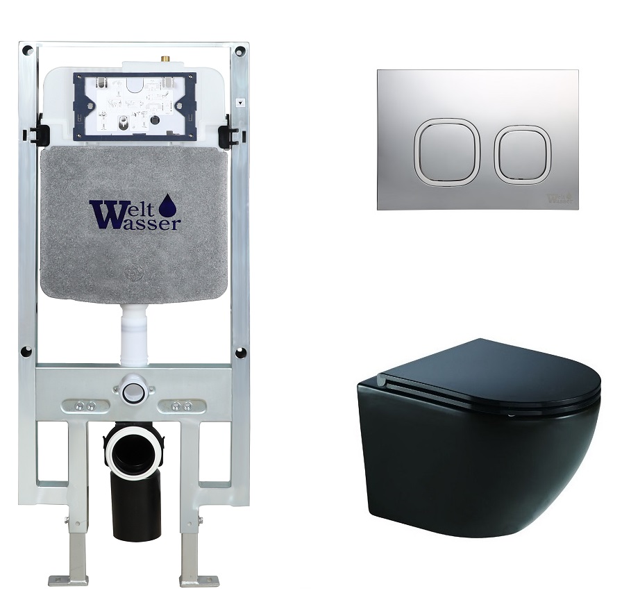

Унитаз с инсталляцией WeltWasser AMBERG 497 ST + MERZBACH 041 XL MT-BL + AMBERG RD-MT CR