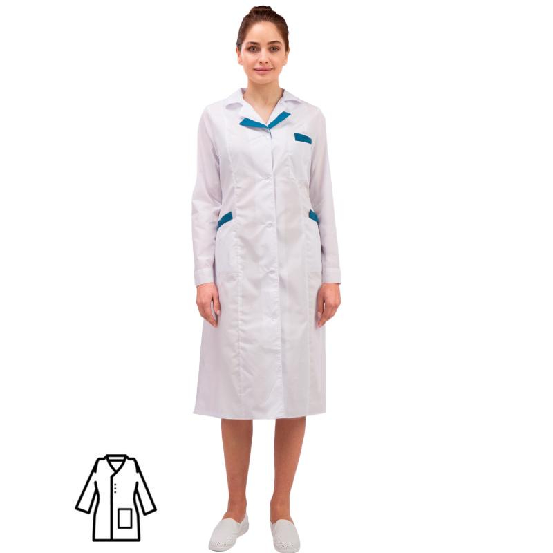 

Халат медицинский NoBrand 93604-K белый 60-62, 170-176
