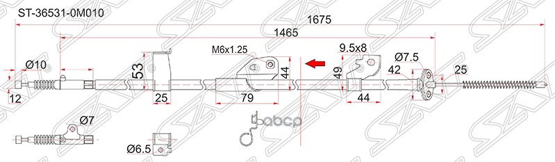 

Трос Ручника Ns Sunny/Pulsar/Almera Ga13/14/15/16, B14/N15 2wd 94-, -Lh (-Antiskid) Sat ар